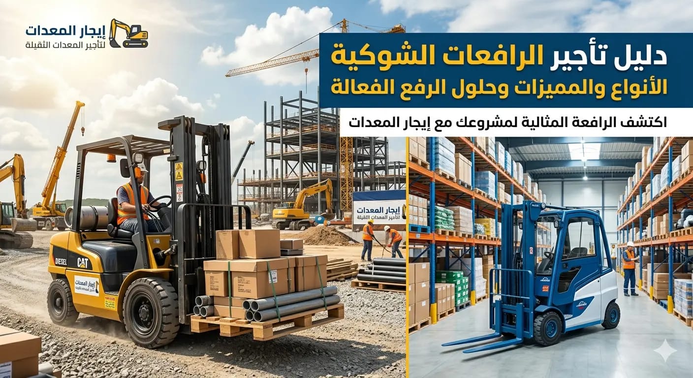 دليل تأجير الرافعات الشوكية: الأنواع، المميزات وأفضل حلول الرفع